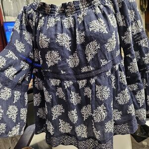 Michael Kors Navy and White Blouse